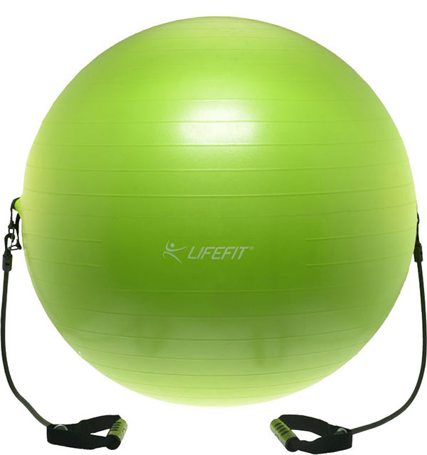 Lifefit gymnastický míč s expanderem 75 cm, sv. zelený