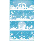 Okenní fólie statická Vánoční betlém 55 x 22,5 cm, bez lepidla, 4 ks bílá