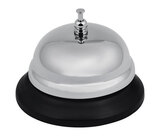 Stolní hotelový kovový zvonek na recepci 8 x 6 cm černý/stříbrný
