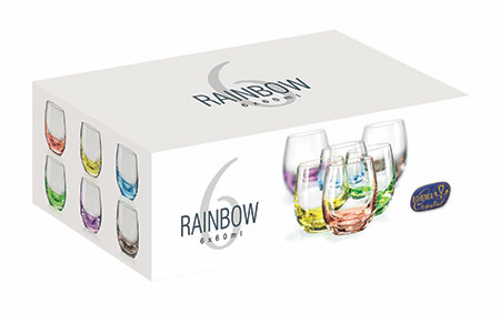 Bohemia Crystal barevné skleničky na alkohol Rainbow 6 ks, 60 ml, Crystalex