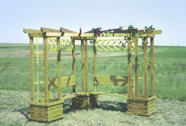 Pergola rohová 250 x 250 - v. 215 cm, přírodní, Fortel