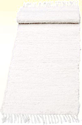 Ručně tkaná předložka 50 x 120 cm, bílá