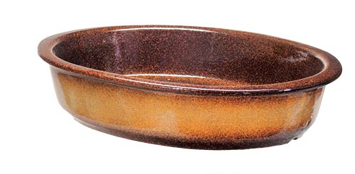 Zapékací miska keramická 32 x 22 cm, hnědá
