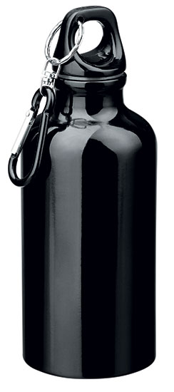 Hliníková outdoorová láhev BARAC 400 ml, černá Hliníková outdoorová láhev BARAC 400 ml, černá