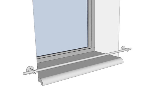 Nerezová zábrana truhlíku na fasádu 20 x 2500 mm Nerezová zábrana truhlíku na fasádu 20 x 2500 mm