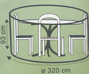 Ochranný obal na zahradní nábytek 504302, průměr 320 x 92 cm