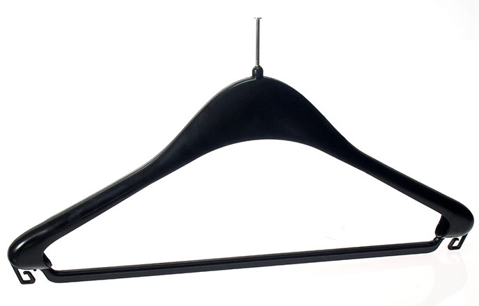 Hotelová ramínka na šaty K9, 44 cm, černá