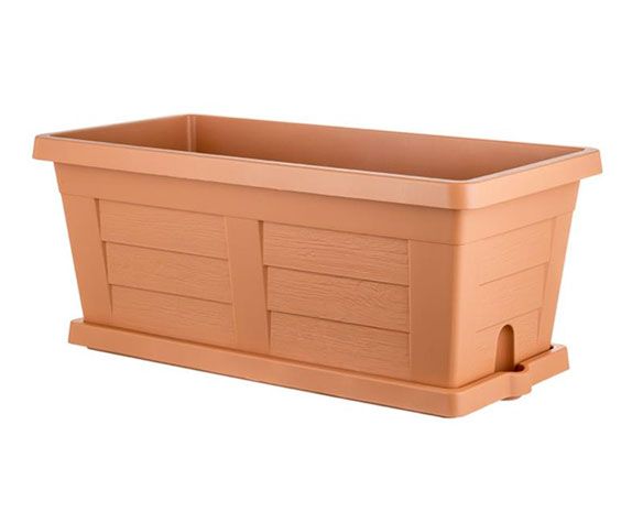 Velký zahradní, plastový truhlík Legno 80 x 40 x 34 cm, terakota Velký zahradní, plastový truhlík Legno 80 x 40 x 34 cm, terakota