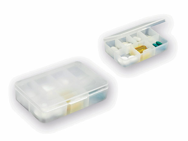 Zásobník na léky Adodo 6580 box 8,5 x 5,5 x 2 cm, transparentní