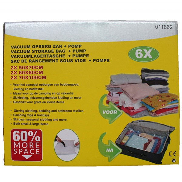 Vakuové pytle na oblečení Smartbag 6 ks + pumpa Vakuové pytle na oblečení Smartbag 6 ks + pumpa