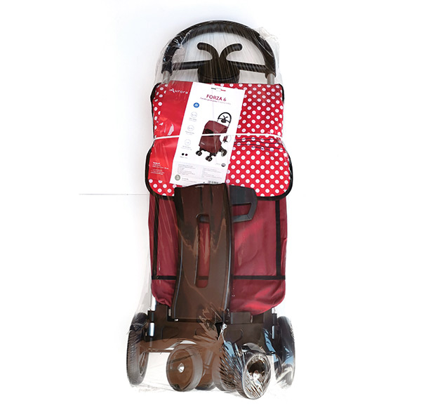 Bezpečná nákupní taška na kolečkách pro seniory Forza 6, červená + puntík