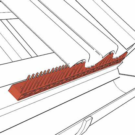 Střešní odvětrání s mřížkou proti vosám a ptákům 7318, PP 80mm x 1 m, červená