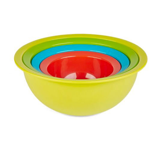 4 dílná sada plastových misek s cedníkem 7262, 4,8l, 2l, 1l a 3,2l