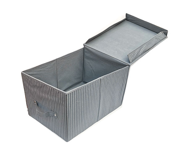 Úložný box s víkem na oděvy do skříně L, 40 x 30 x 25 cm, šedá Úložný box s víkem na oděvy do skříně L, 40 x 30 x 25 cm, šedá