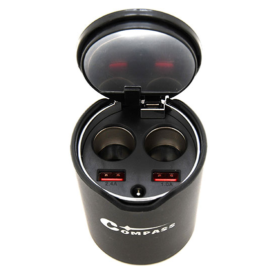 Rozdvojka do zásuvky zapalovače do držáku na nápoje 2 x 12V a 2 x USB 5V Rozdvojka do zásuvky zapalovače do držáku na nápoje 2 x 12V a 2 x USB 5V