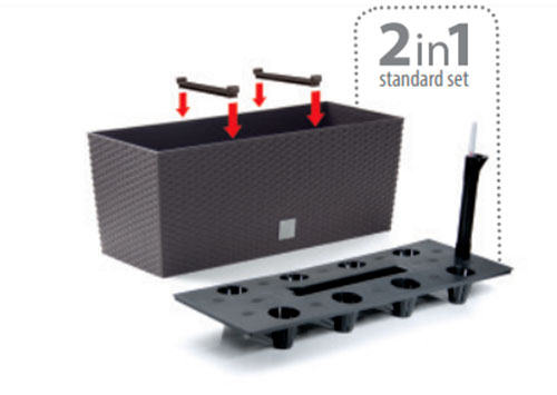 Samozavlažovací truhlík Rato case 51,4 x 19,2 cm antracit Samozavlažovací truhlík Rato case 51,4 x 19,2 cm antracit