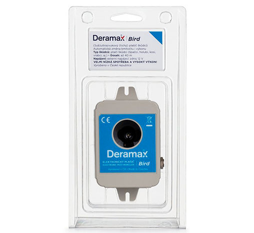 Deramax Bird ultrazvukový odpuzovač - plašič ptáků Deramax Bird ultrazvukový odpuzovač - plašič ptáků