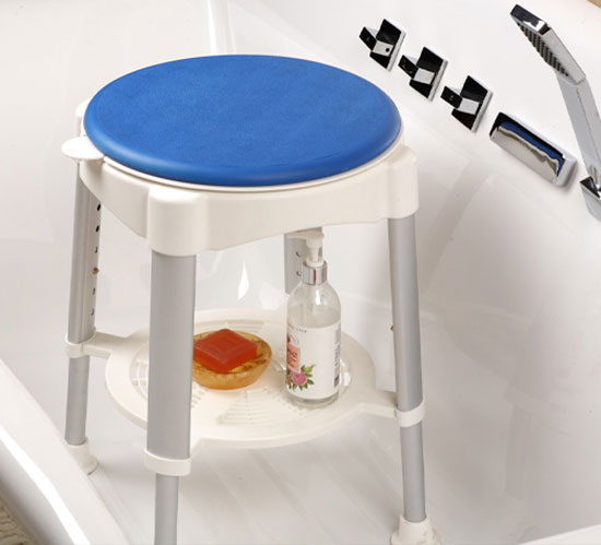 Nastavitelná stolička do sprchy s odkládací poličkou 7539, 41,5 - 60 cm