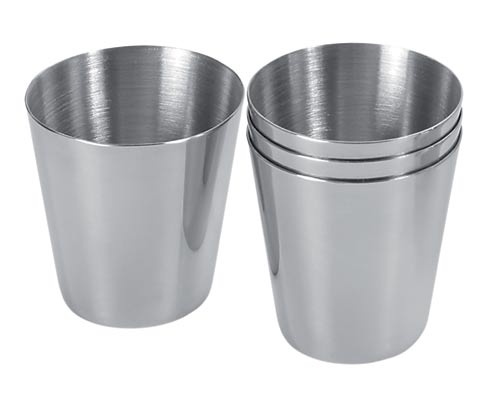 Nerezové pohárky na panáky - sada 4 pohárků CUP SET III Nerezové pohárky na panáky - sada 4 pohárků CUP SET III