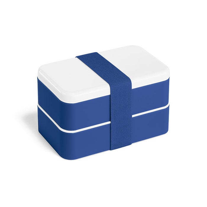 Plastové krabičky na jídlo 2 x 680 ml s přepážkou a příborem 7798, modrá