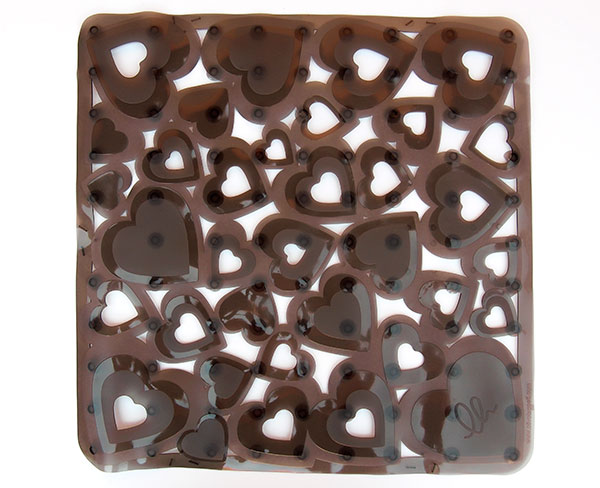 Protiskluzová podložka do sprchy Srdce 52 x 52 cm, antracit