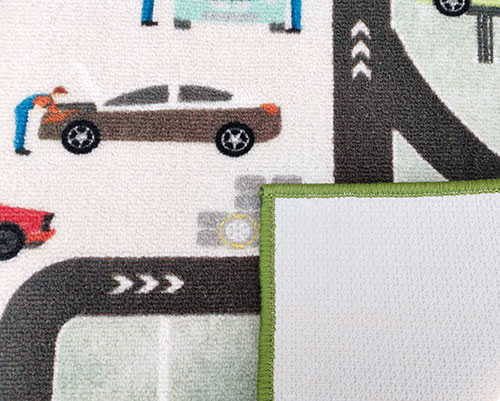 Dětský koberec silnice 80 x 140 cm, Okruh, zelená