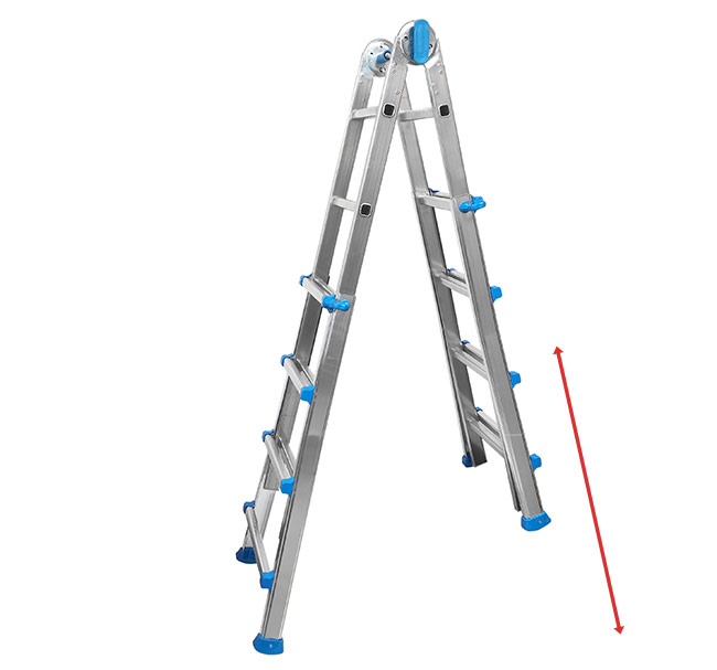 Skládací multifunkční žebřík na schody 2 x 9 příček 7649 s rozsahem 145 - 430 cm Skládací multifunkční žebřík na schody 2 x 9 příček 7649 s rozsahem 145 - 430 cm