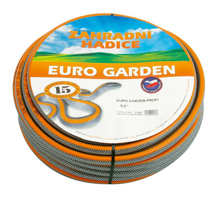 3-vrstvá zahradní hadice EURO Garden PROFI proti řasám 1/2