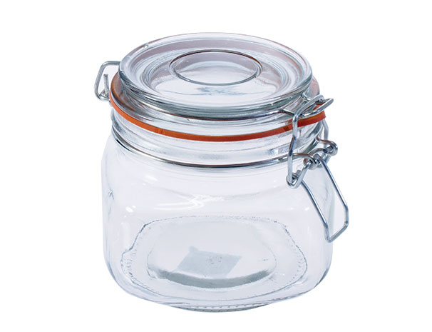 Dóza skleněná s patentním uzávěrem 6730, objem 500 ml