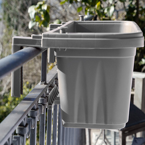 Truhlík na balkonové zábradlí 3 - 11 cm Rondine nastavitelný 50 cm, šedá
