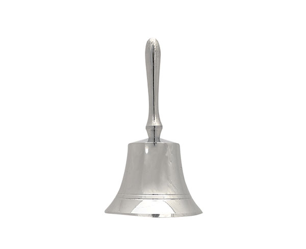 Kovový zvonek s rukojetí Ado 4718, 6x11 cm, stříbrný