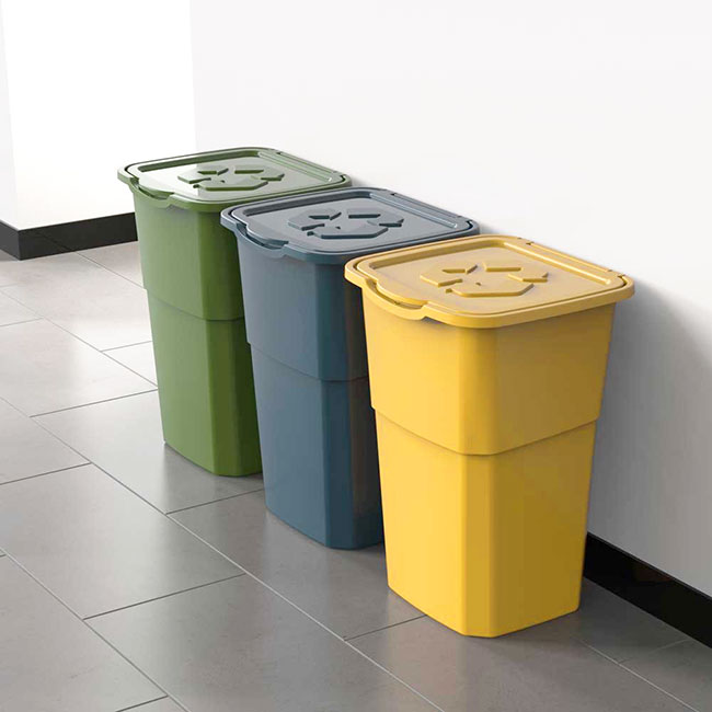 Odpadkové koše na tříděný odpad Set Eco 3 x 50 l Odpadkové koše na tříděný odpad Set Eco 3 x 50 l