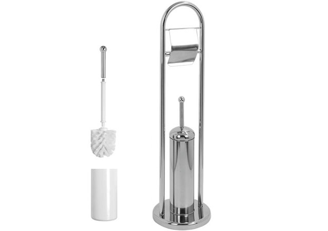 Stojan na toaletní papír a WC štětku Inox 81 cm, nerez