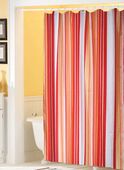Koupelnový závěs PVC - Pruh červený 180 x 180 cm.