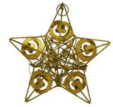 Kovová dekorace 215639 Hvězda s glitry, 21 cm, zlatá