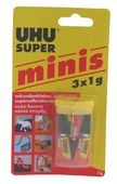 UHU SUPER MINIS vteřinové lepidlo 3 x 1 g UHU SUPER MINIS vteřinové lepidlo 3 x 1 g