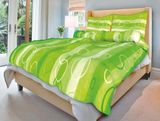 Povlečení bavlna na 2 postele Kola zelená 140x200 70x90, Smolka