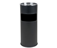 Venkovní odpadkový koš 724 s popelníkem, 25 l, 58 cm, nerez + černá