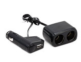 Rozdvojka do zásuvky zapalovače 2 x 12V a 1 x USB 5V