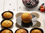 Nepřilnavá forma na zdravé muffiny 6979, teflonové košíčky 5 cm, 12 ks, černá