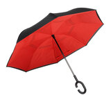 Obrácený deštník do auta dvouvrstvý 7857 109cm, černo - červený