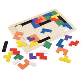 Dřevěné puzzle Tetris 27 x 18 cm, 40 dílků
