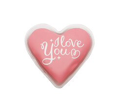 Hřejivý polštářek gelový do kapsy, srdce I love You, růžová