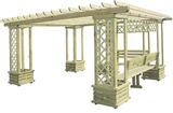 Zahradní pergola Pohoda - přírodní, bez houpačky