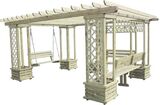 Zahradní pergola s houpačkou Pohoda - přírodní