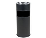 Venkovní odpadkový koš 724 s popelníkem, 25 l, 58 cm, nerez + černá
