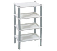 Plastový regál do domácnosti 104, 4 police, 42x30x74 cm, bílá