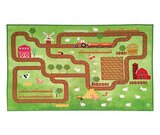 Dětský koberec silnice 80 x 140 cm, Farma, zelená