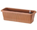 Samozavlažovací truhlík Paglia ratan 60 cm, terakota Samozavlažovací truhlík Paglia ratan 60 cm, terakota