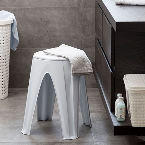 Plastová stolička do koupelny Stool 35 x 35 x 45,5 cm, bílá